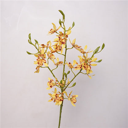 Zen-Inspired Tea Room Decorative High-Quality Artificial Single Stem Milan Orchid Flower Arrangement - Perfect Home Accent & Educational Floral Display