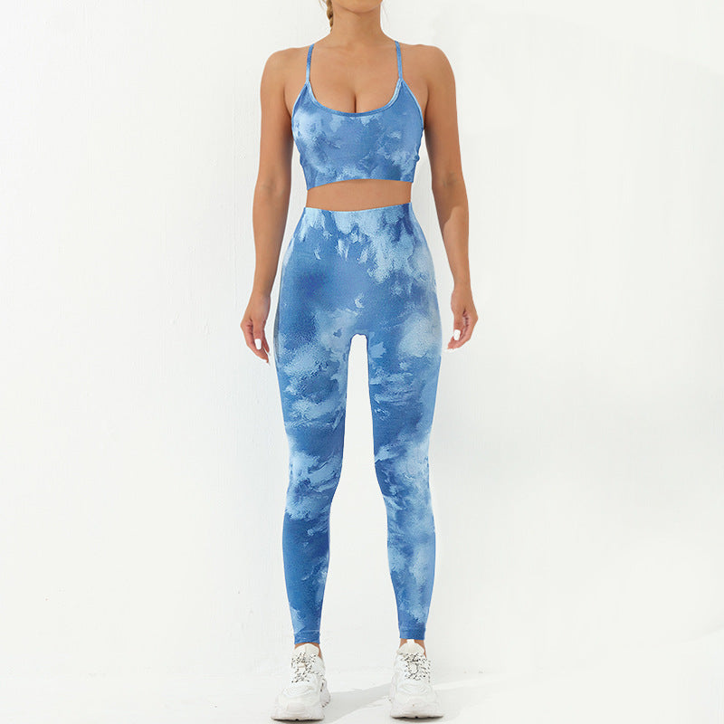 Seamless Printed High End 3 Piece Yoga Set Quick Dry Breathable and Sculpting Leggings for Comfort and Style