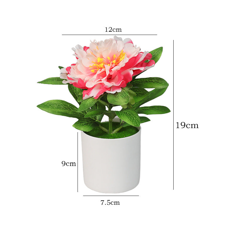 Realistic Faux Peony and Herbaceous Peony Potted Plant - Charming Home Décor for Dining Tables and Living Spaces, Lifelike Artificial Flower Arrangement