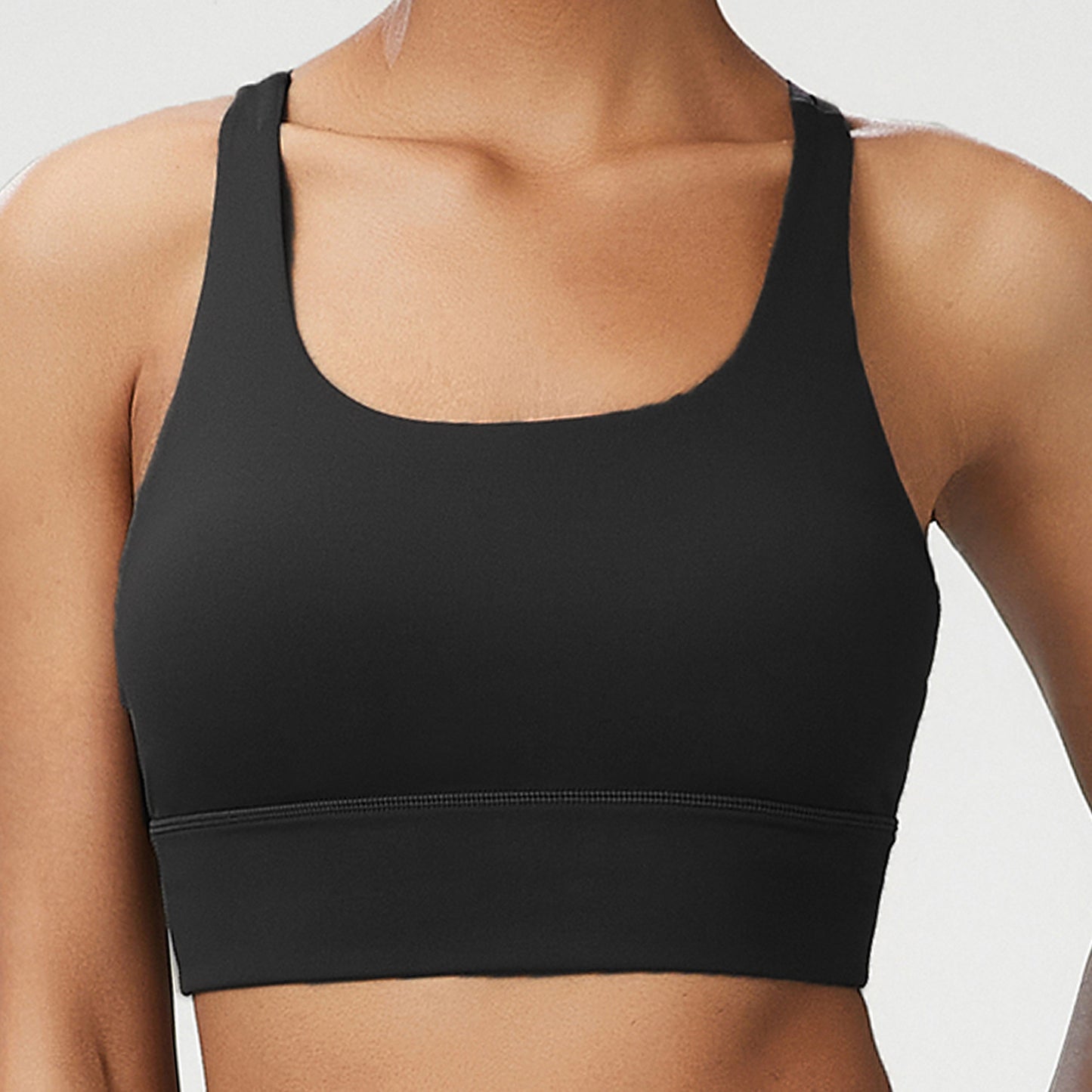 Seamless Liquid Adhesive Shoulder Strap Women's Sports Bra Comfort Yoga Tank Top for Active Women