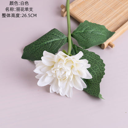 Elegant Faux Rose Single Stem Flower for Home Décor - Perfect Floral Handheld Bouquet for Your Walls - PJ1002