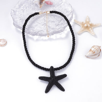 Stylish Minimalist Beach Ocean-Inspired Starfish Pendant Necklace - Versatile and Trendy Casual Jewelry for Women