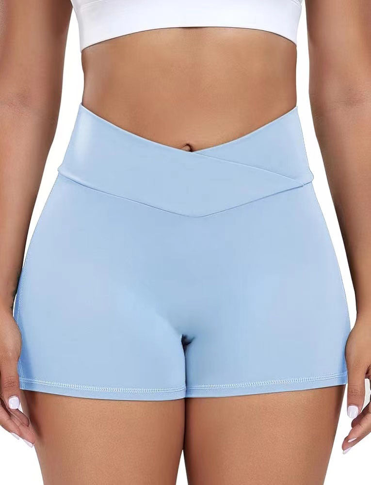 8 Color Seamless V Waist Peach Butt Yoga Shorts with Pockets For Fitness Running and Workout