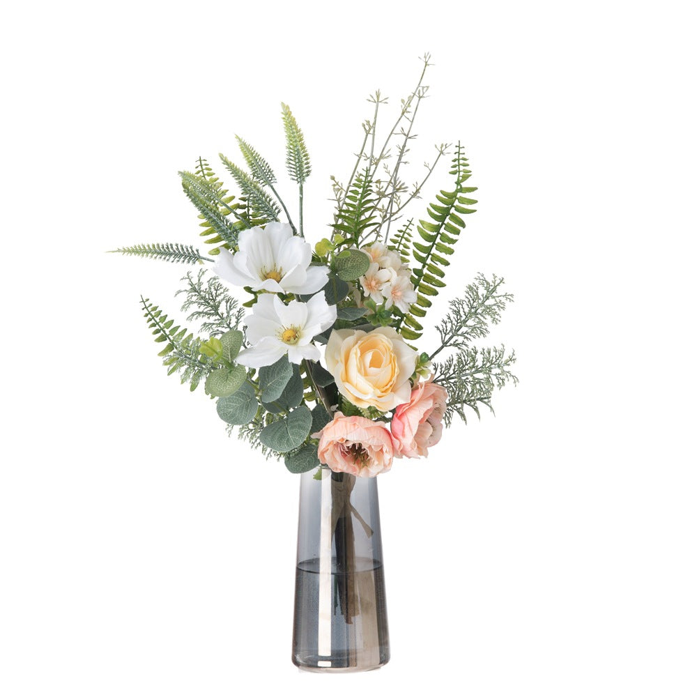 Elegant Camellia-Inspired Wedding Bouquet and Wall Hanging Decoration – Realistic Faux Floral Design for Your Special Day – CF01137