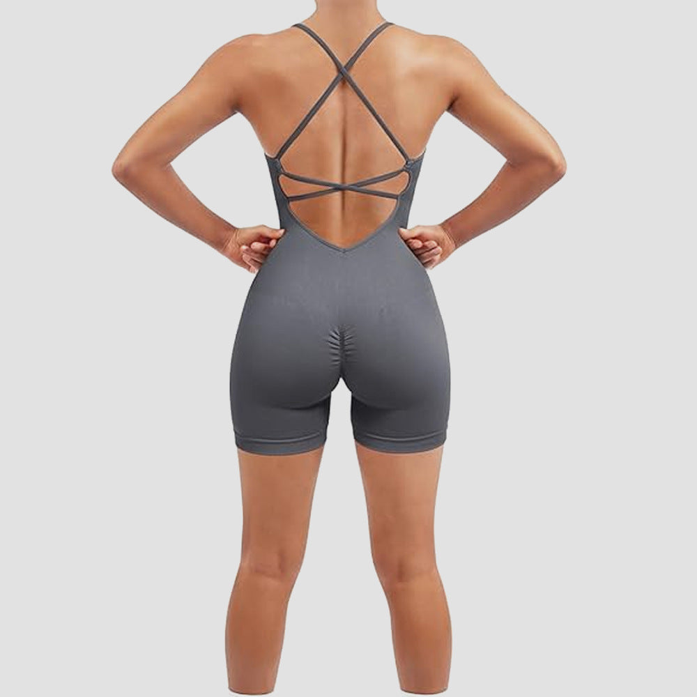 Peach Butt Yoga Jumpsuit Quick Dry Fitness Outfit for Stunning Back Support Ideal for Aerial Yoga High Performance Workouts