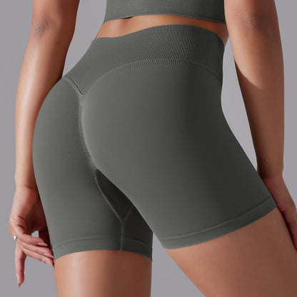 Seamless High Waisted Compression Peach Butt 3 4 Length Shorts for Running Yoga and Fitness Workouts