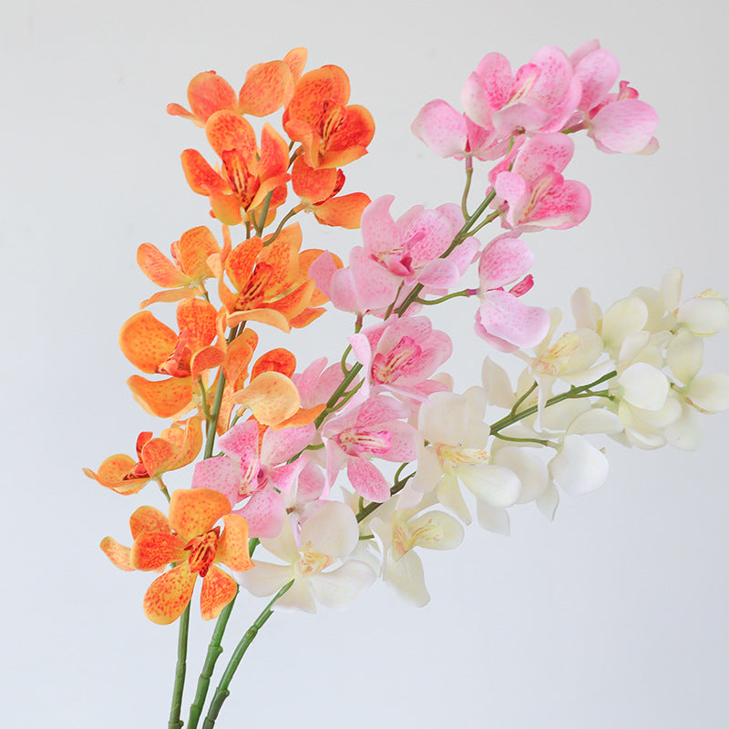 Lifelike East Asian Orchid Plant - Single Stem Artificial Flower for Home Décor, Weddings, and Hotel Arrangements