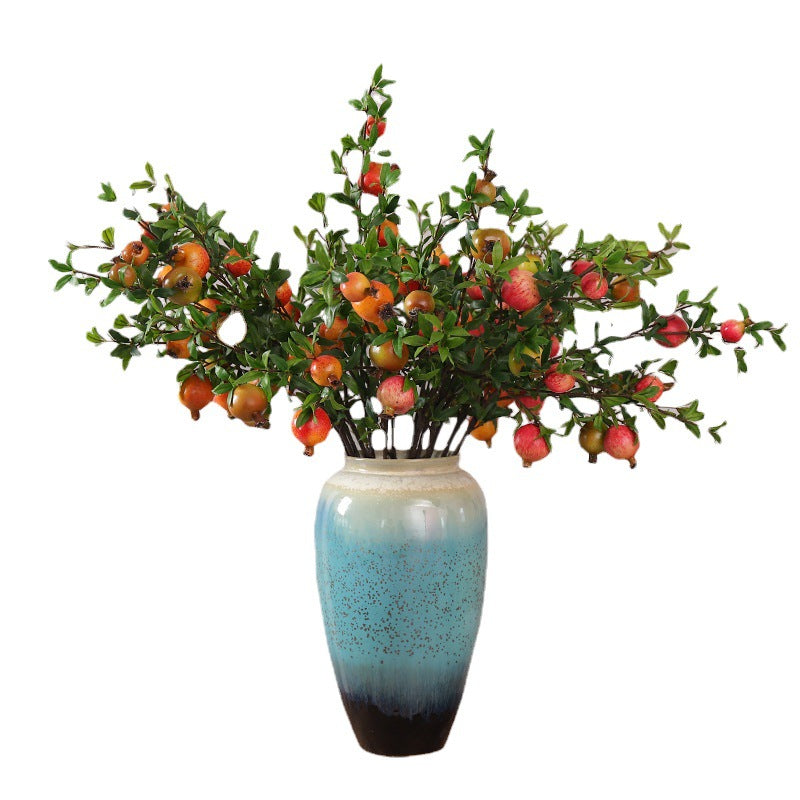 Realistic Faux Pomegranate Decorative Flowers for Home - Perfect New Year Floral Arrangements and Stylish Soft Furnishing Accents