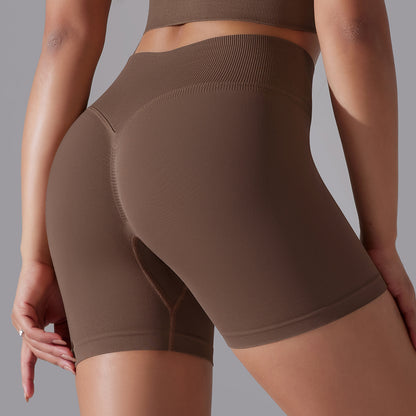 Seamless High Waisted Compression Peach Butt 3 4 Length Shorts for Running Yoga and Fitness Workouts