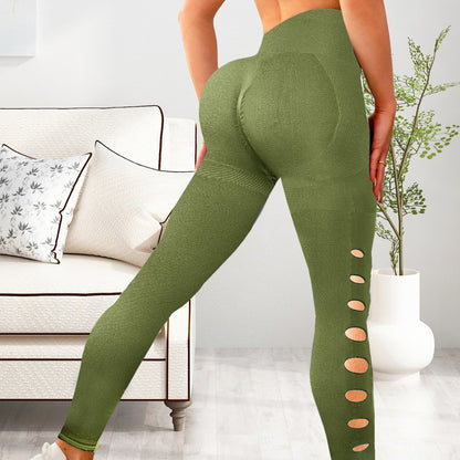 High Waisted Seamless Ripped Cut Out Peach Butt Yoga Leggings for Women Sculpt Your Silhouette with Comfort and Style