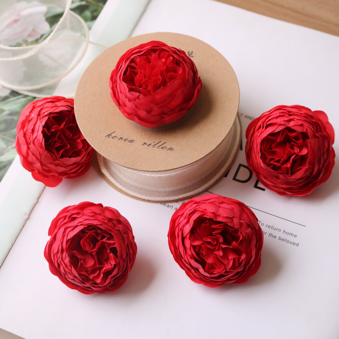 Elegant Peony Flower Accessories for Hair Decorations - Perfect for Wedding Favors and Gift Box Décor