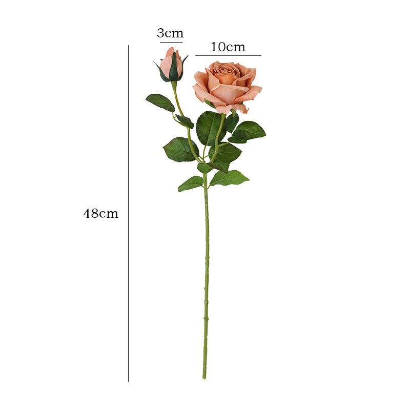 Realistic Artificial Rose Home Decor Single Stem Dual Flower Faux Silk Roses for Indoor Settings, Hotels, Weddings, and Special Events