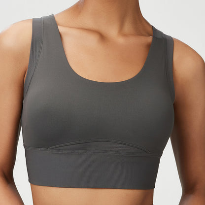 Plus Size Yoga Bra for Side Boob Coverage Extra Long Sports Bra for Women with Supportive Design for Shock Resistance and Comfort