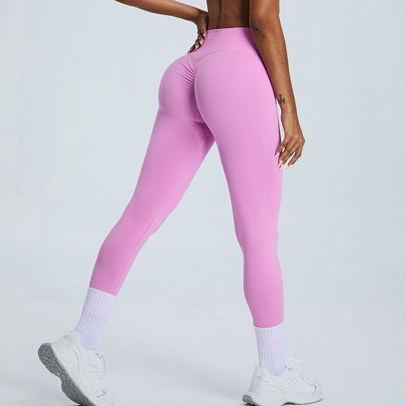 High Waisted Seamless Yoga Pants for Women Peach Butt Enhancing Outdoor Running Leggings in Lycra Fabric for Comfort and Style