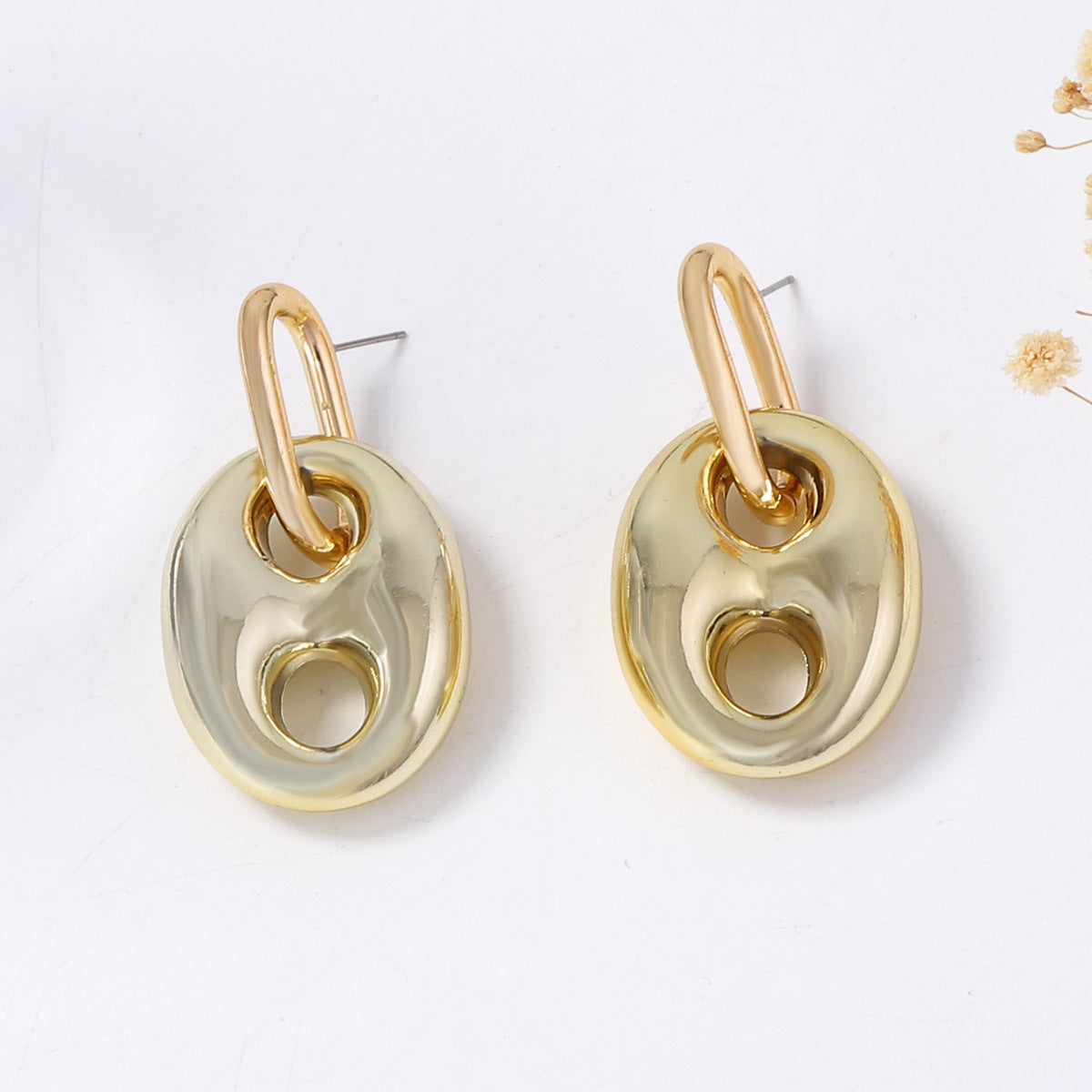 Elegant CCB Pig Nose Pendant Earrings - Chic Luxe Design for Women | Versatile & Unique Trendy Jewelry