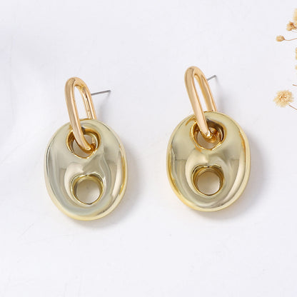 Elegant CCB Pig Nose Pendant Earrings - Chic Luxe Design for Women | Versatile & Unique Trendy Jewelry