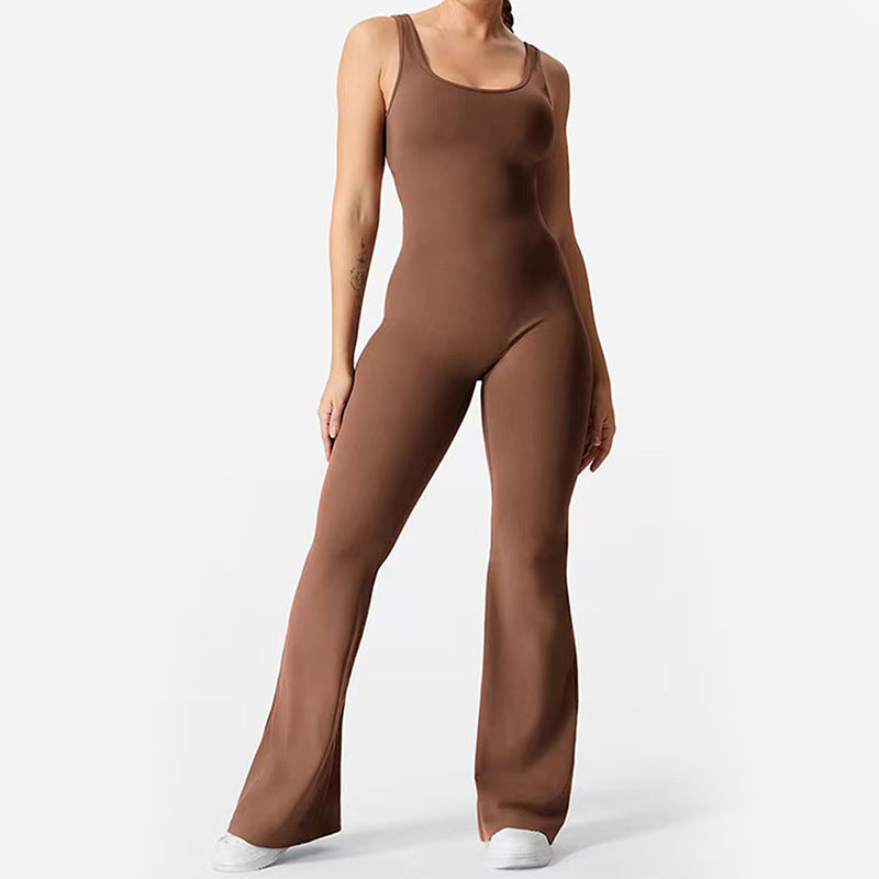 Seamless Peach Bottom Jumpsuit for Yoga Flattering High Waisted Wide Legged Pants for a Sculpted Look