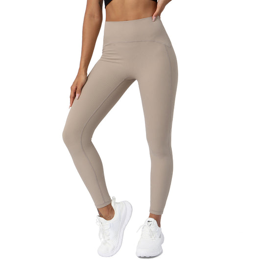 High Waisted Ribbed Yoga Capris for Women Seamless Tapered Running Fitness Leggings for a Flattering Fit