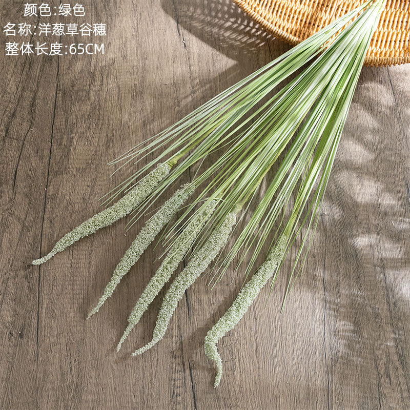 INS-Style Artificial Flower Decoration – Realistic Onion Grass and Wheat Spike Wedding Faux Flora – Perfect for Home Decor and Event Styling (MW09921)