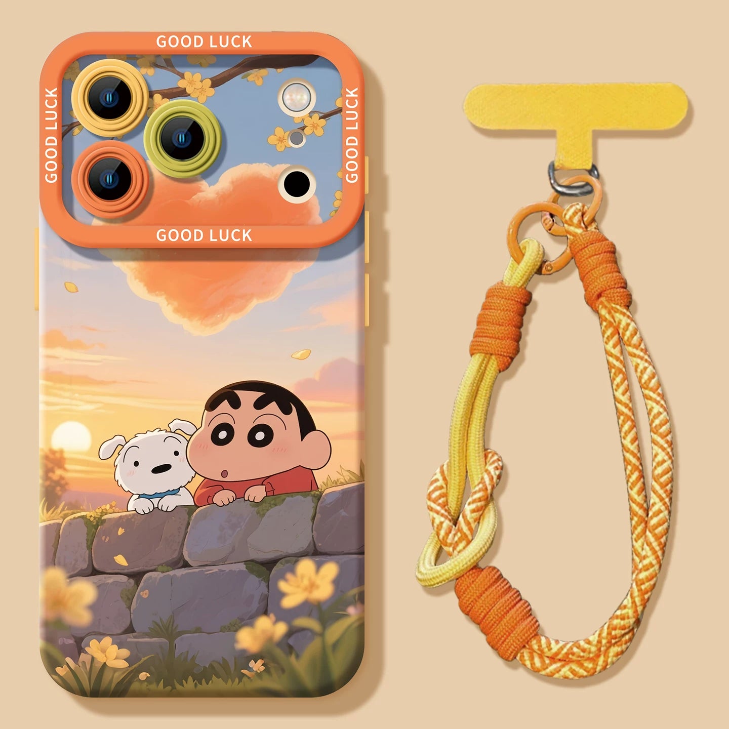 Cute and Trendy Silicone Phone Cases for iPhone 17, 15, 14 Pro, 13, 12 Mini, 11, XS - Adorable Crayon Shin-chan Designs, Drop-Resistant with Convenient Strap