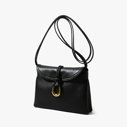 Women's Luxury Saddle Bag Chic Crossbody Leather Purse for Versatile Everyday Use Made from Lambskin with Comfortable Underarm Design