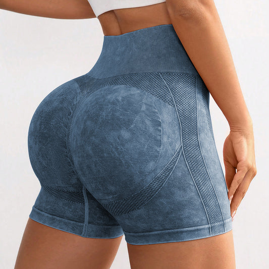 High Waisted Peach Butt Scrunch Short Yoga Pants for Women Sand Washed Three Quarter Workout Shorts for Outdoor Fitness and Comfort