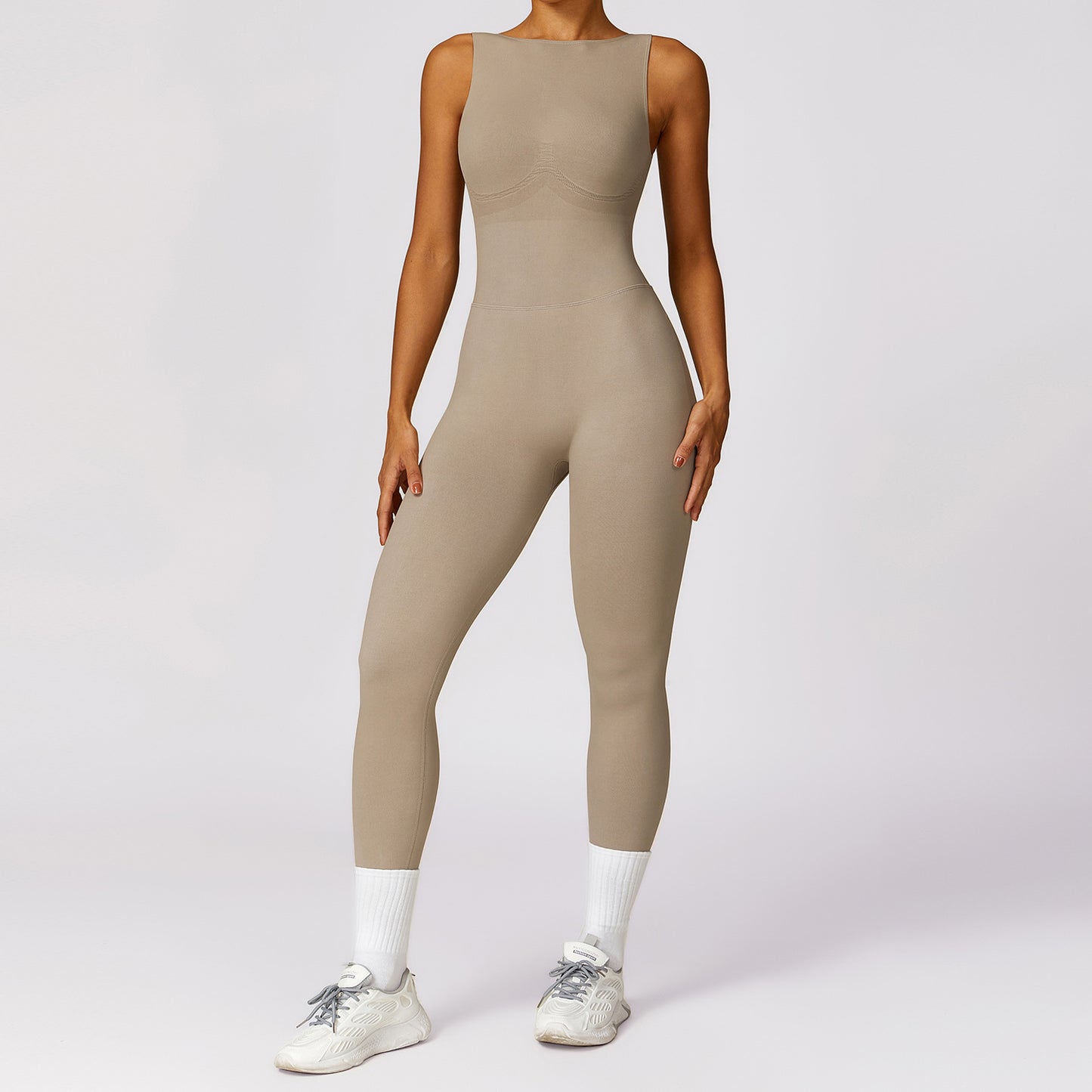 Sculpting Backless Yoga Jumpsuit for Women High Waisted Breathable and Figure Flattering Activewear with Hollow Design for Comfort and Style