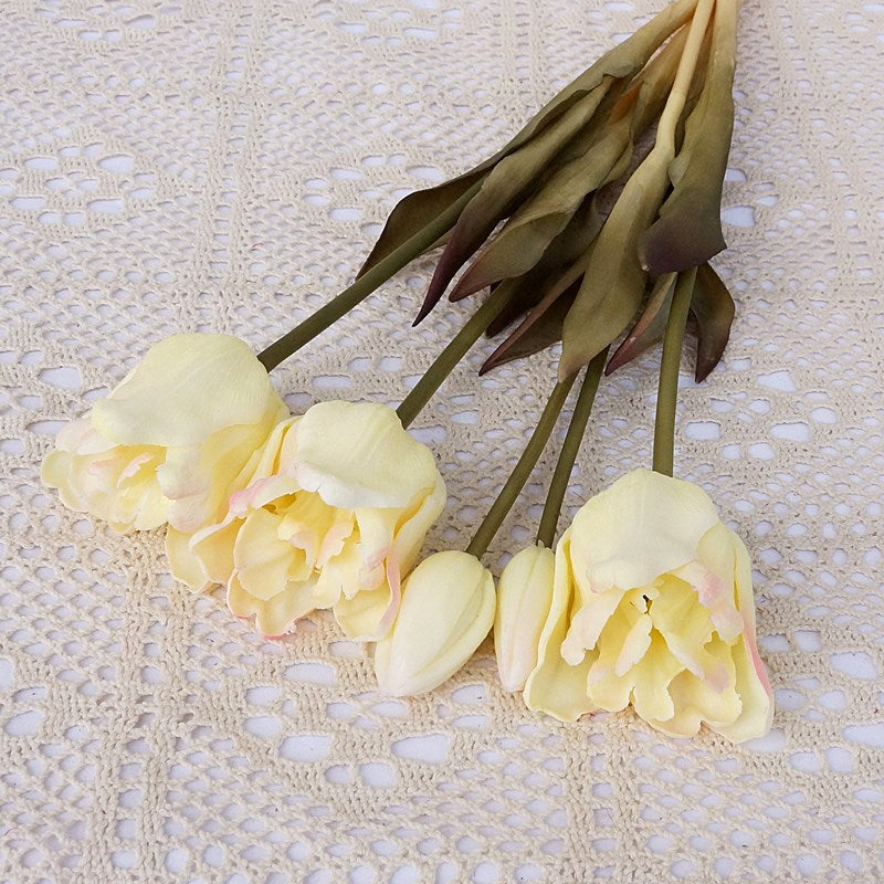 Realistic Soft Silicone Tulip Flowers - Baroque Style Faux Florals for Home Decor, Weddings, and Photography Backdrops