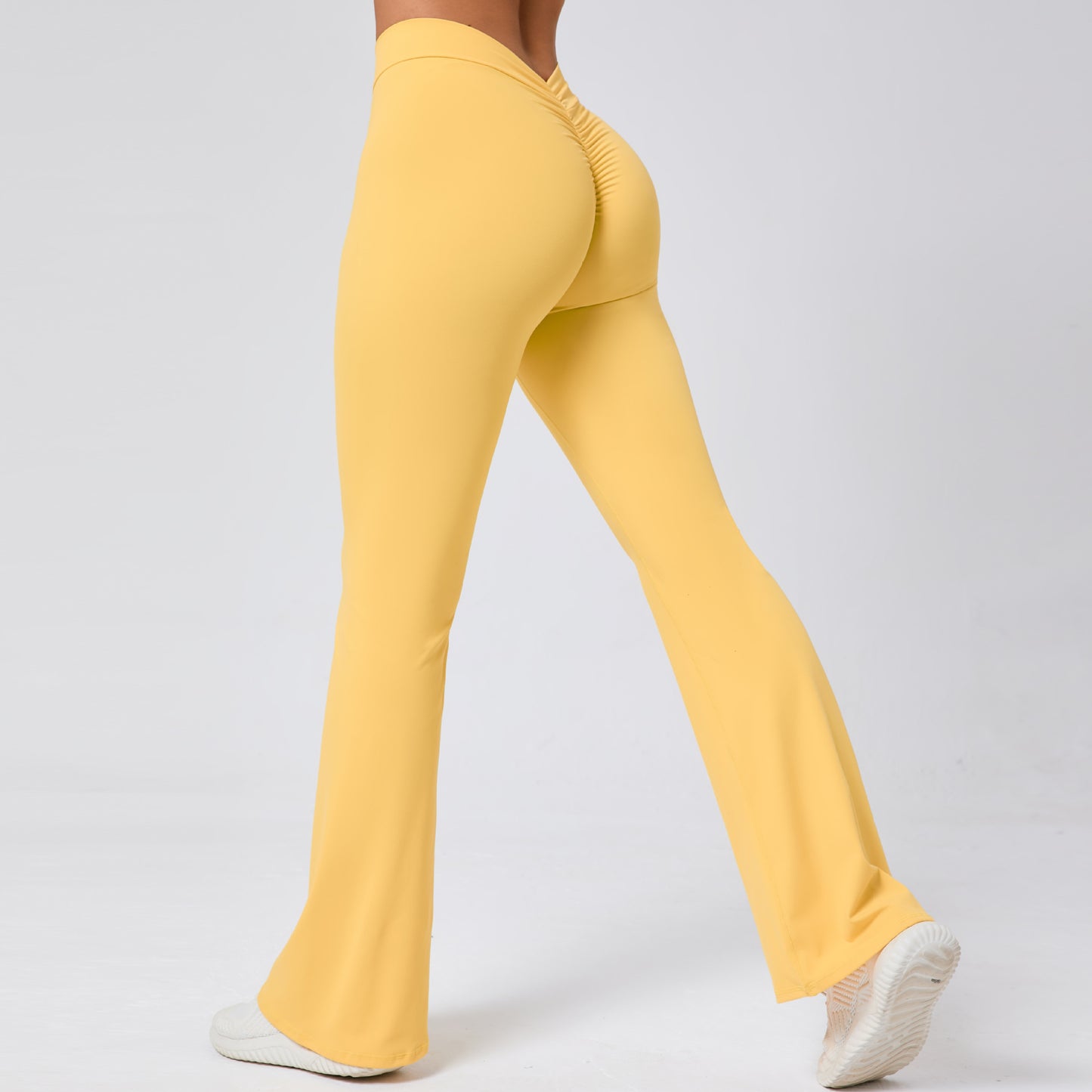 Peach Lift Yoga V Waist Flared Leggings High Waist Quick Dry Wide Leg Workout Pants for Comfortable Yoga and Fitness