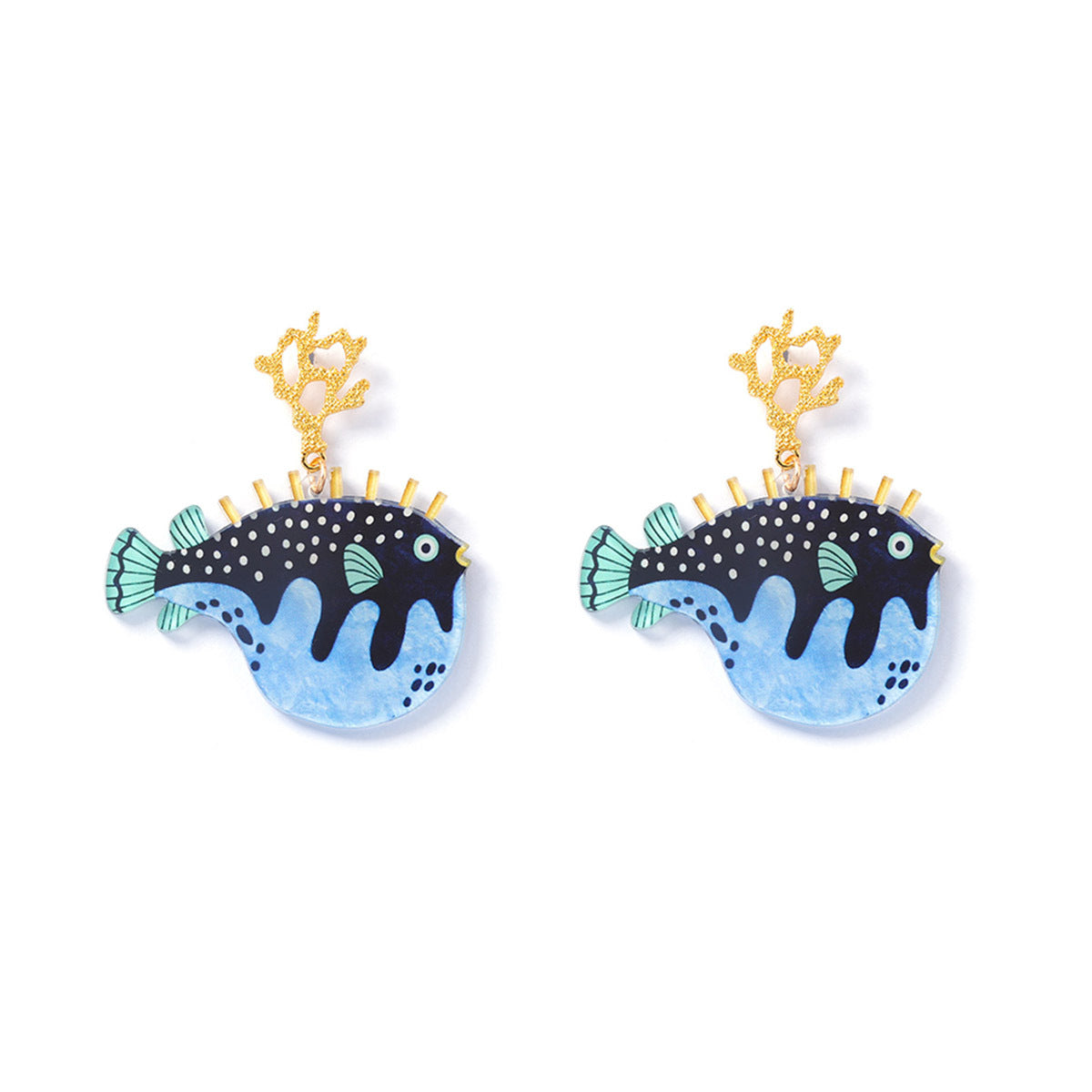 Charming Tropical Fish Series Acrylic Drop Earrings - Trendy Vacation-Inspired Jewelry for a Unique Touch