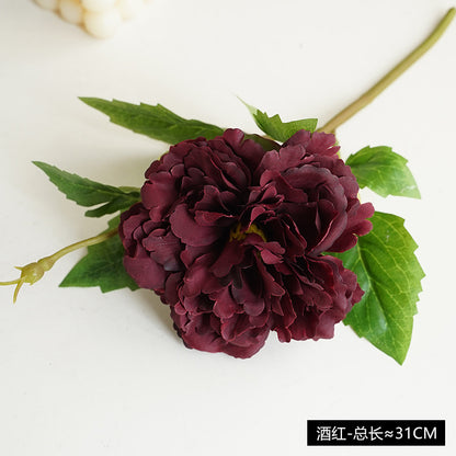 Luxury Simulation Silk Mini Peony Branch – Elegant Artificial Flowers for Scandinavian Home Décor, Hotels, Weddings, and Floral Arrangements