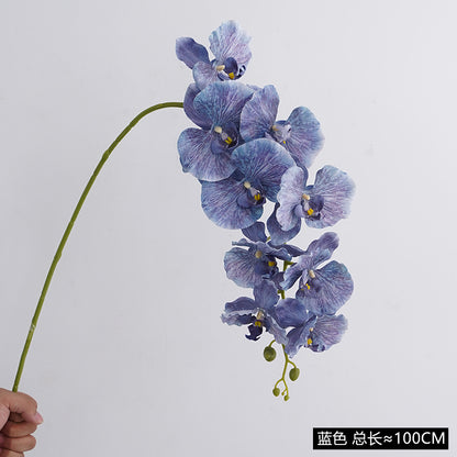 Realistic Single Stem 9-Head European Style Orchid - Perfect for Wedding Decorations & Home Décor, Lifelike Artificial Silk Flowers in Elegant Design