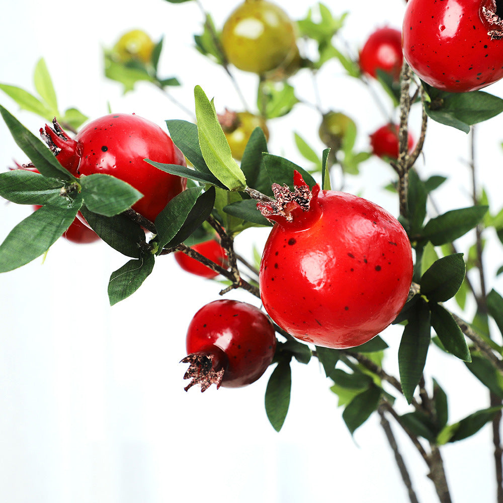 Stunning 6-Piece Pomegranate Fruit Simulation Flower Arrangement – Perfect for New Year Home Decoration and Elegant Soft Furnishings