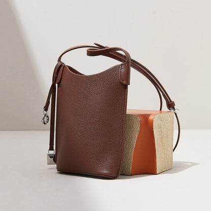 Genuine Leather Smartphone Bag Korean Inspired Mini Crossbody Bag for Fashion Forward Individuals