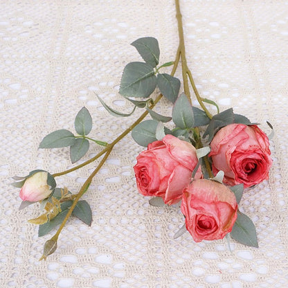 Realistic Synthetic Rose Flowers with Soft Edges – Elegant Faux Floral Arrangements for Weddings, Photography, and Home Décor