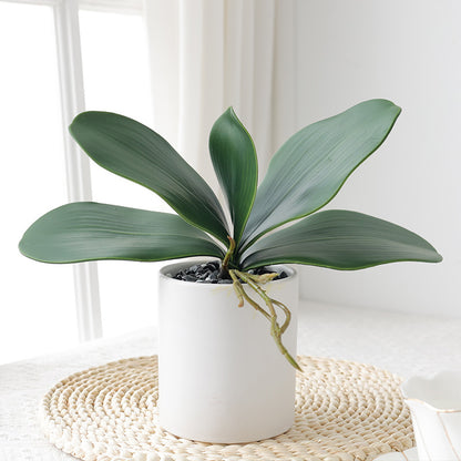 Soft Silicone Orchid Leaf Replica - Lifelike Greenery for Stunning Floral Arrangements, Perfect Home Decor and Garden Enhancements