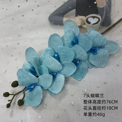 Luxurious 3D Realistic Orchid Simulation Flowers - Elegant Silk Fabric Beauty Decor for Sophisticated Home Styles