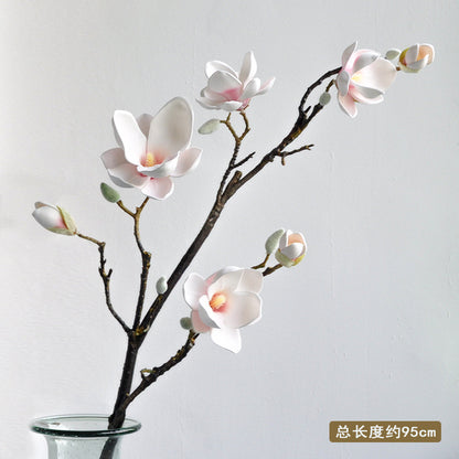 Lifelike Large Magnolia Artificial Flower for Zen-Inspired Hotel and Home Décor - Perfect for Weddings, Events, and Photography