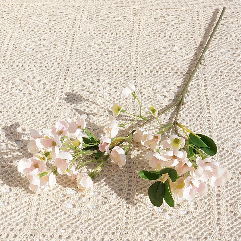 Realistic Faux Apple Blossom Branch - 2-Branch Artificial Flowers for Weddings, Home Decor, and Photography Enhancements