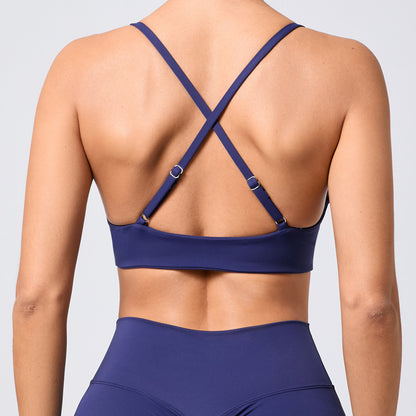 Adjustable Strap Yoga Sports Bra with Beautiful Back Design Quick Dry and Moisture Wicking Athletic Wear for Running and Fitness Model 61041