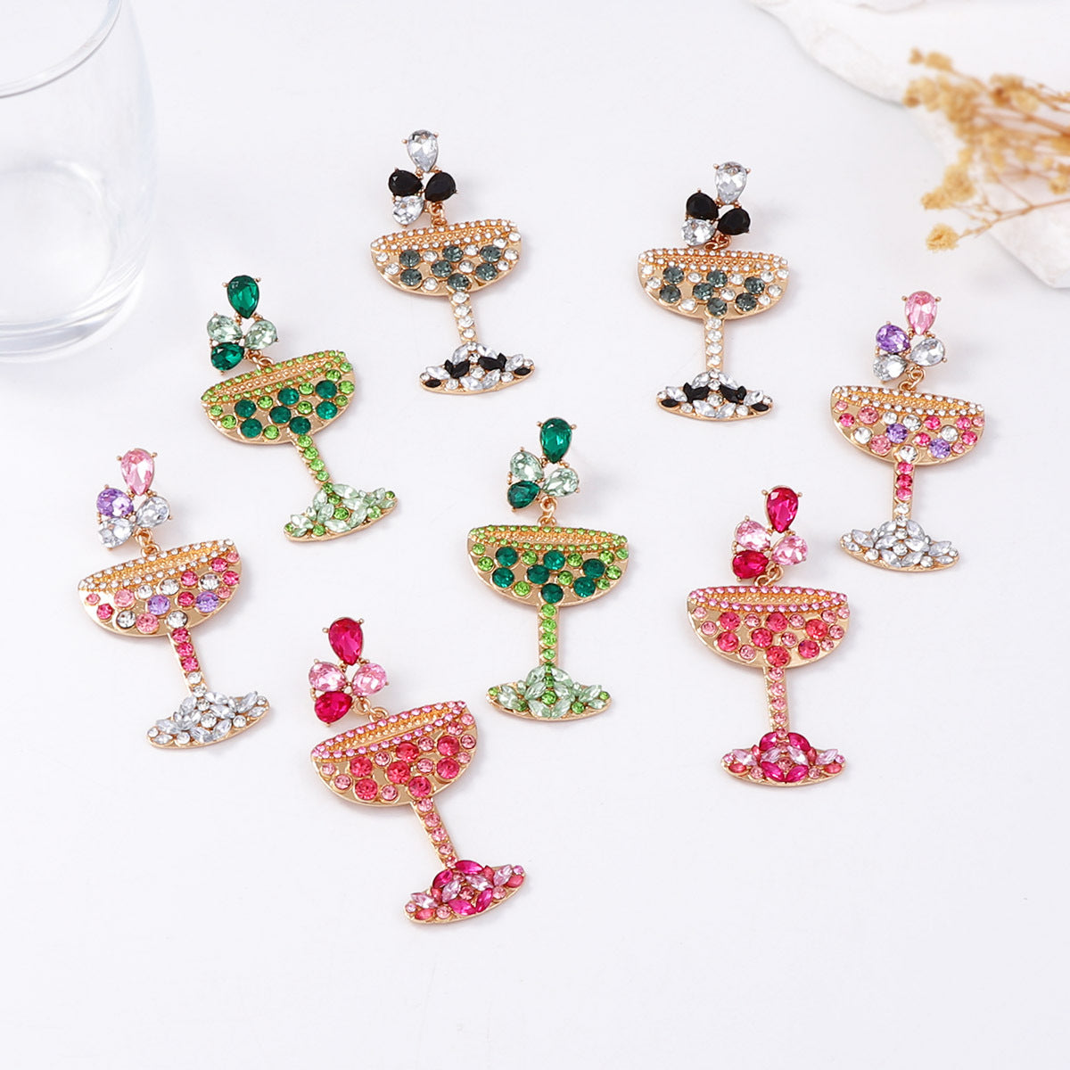 Trendy Statement Alloy Pearl-Like Earrings with Sparkling Rhinestone Accents - Ideal Versatile Fashion Jewelry for Women