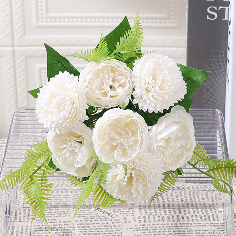 Realistic Peony Ball Chrysanthemum Faux Flowers - Perfect for Wedding Decor, Home Living Room Accents, Photography Props, and Elegant Party Arrangements