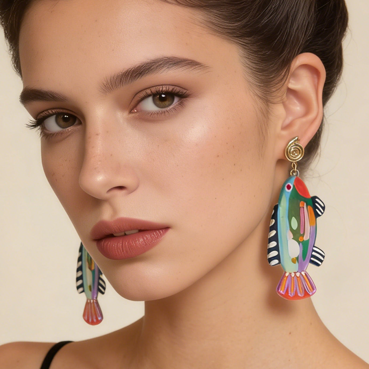 Charming Tropical Fish Series Acrylic Drop Earrings - Trendy Vacation-Inspired Jewelry for a Unique Touch