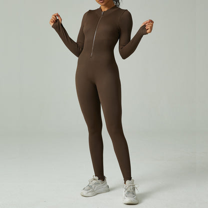 Seamless Women s Long Sleeve Yoga Bodysuit High Performance Fitness Jumpsuit with Waist Enhancing Design for Comfort and Style