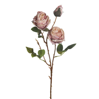 Faux Rose Flower Arrangement - Elegant 3-Headed Decorative Piece for Living Room, Dining Table, and Entryway - Perfect for Home Décor