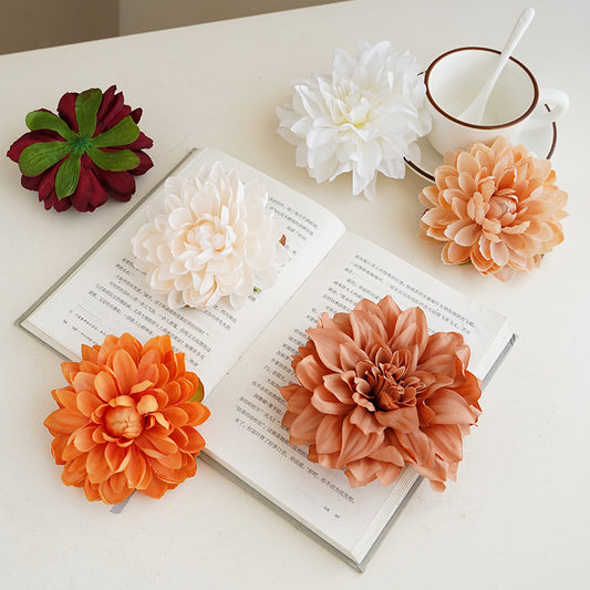 DIY Floral Wall Decoration Kit - Elegant Faux Silk Dahlia Flowers in Vintage European Style Gift Box for Weddings and Celebrations