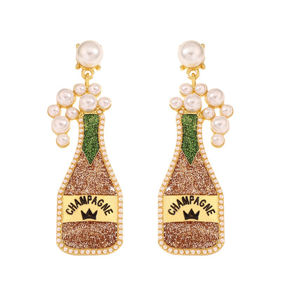 Chic Luxury Festival Cute Wine Bottle Earrings - Versatile  Arrival Studs for Effortless Style