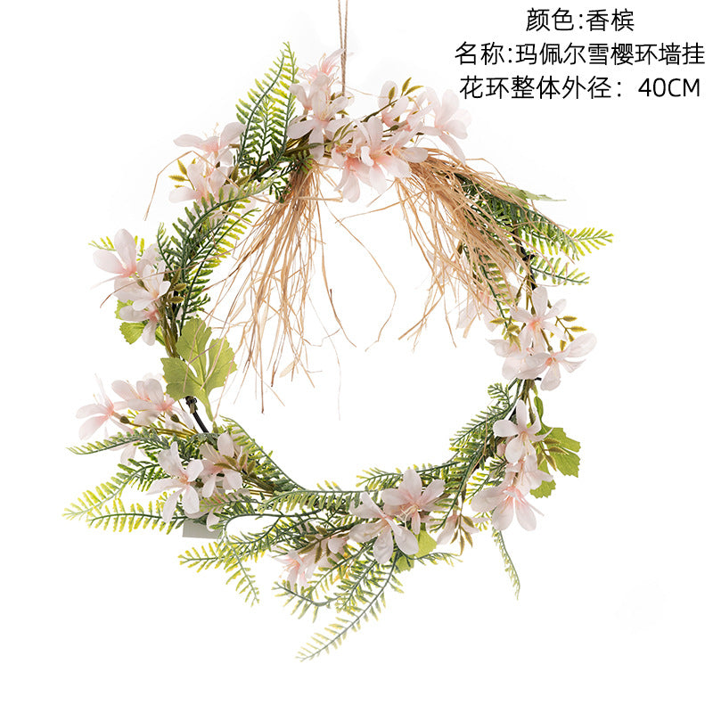 Maple Snow Cherry Blossom Floral Wall Decor - Stunning Faux Flower Arrangement for Elegant Home Decor | Wall Hanging Bouquet CF01008