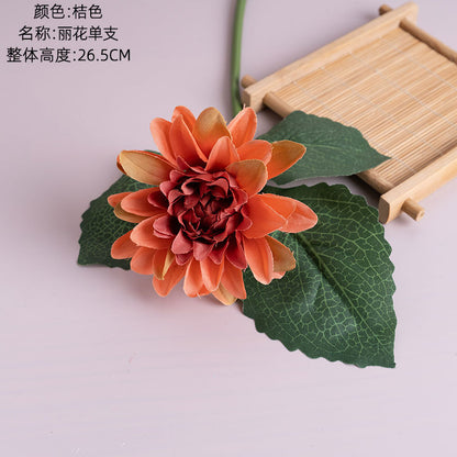 Elegant Faux Rose Single Stem Flower for Home Décor - Perfect Floral Handheld Bouquet for Your Walls - PJ1002