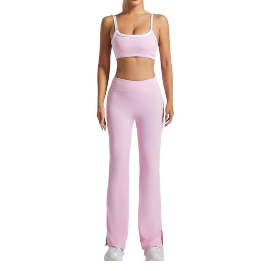 High Waisted Butt Lifting Yoga Flare Pants for Women Comfortable Fitness Set with Sports Bra for Optimal Performance